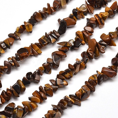 Natural Tiger Eye Chip Bead Strands X-G-M205-03-1