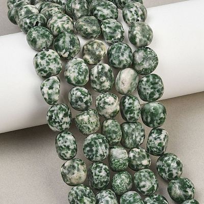 Natural Green Spot Jasper Beads Strands GG-CBA787B-A13-1