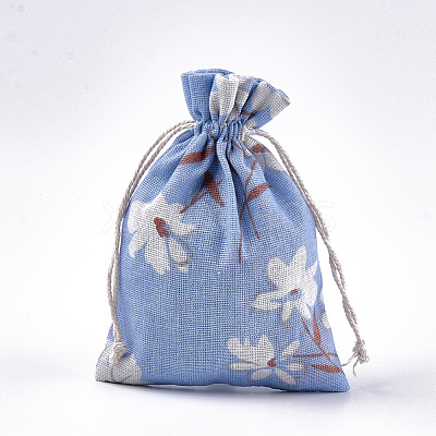 Polycotton(Polyester Cotton) Packing Pouches Drawstring Bags ABAG-T007-02O-1