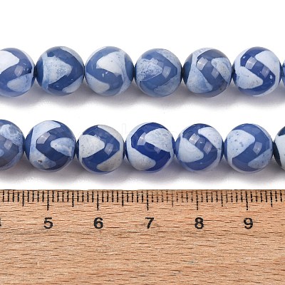 Natural Tibetan Wave Pattern dZi Agate Beads Strands G-B084-A05-02-1
