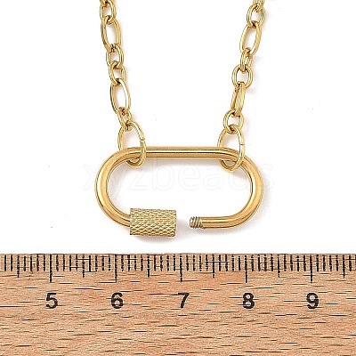 304 Stainless Steel Mother-Son Chain/Figaro Chain Necklaces for Women NJEW-JN06451-1