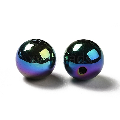 UV Plating Rainbow Iridescent Acrylic Beads PACR-D070-01C-1