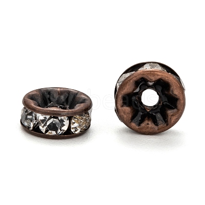 Brass Rhinestone Rondelle Space Beads RB-H035-29-1