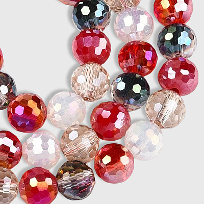 4 Strands Electroplate Glass Bead Strands GLAA-PA0001-09A-1