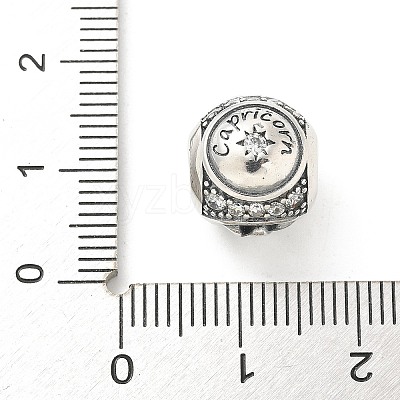 Brass Clear Cubic Zirconia European Beads FIND-M049-01AS-03-1
