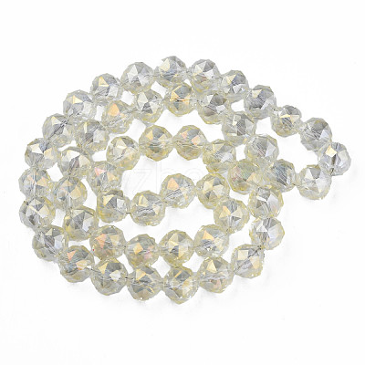 Electroplate Transparent Glass Beads Strands EGLA-N002-34A-C04-1