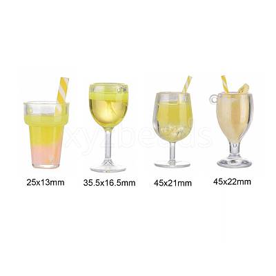 16Pcs 4 Style Imitation Juice Goblet Draft Beer Pendants CRES-ZZ0001-01-1
