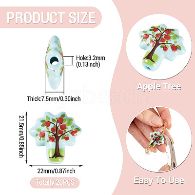 20pCS Printed Opaque Acrylic Beads OACR-TA0004-75A-1