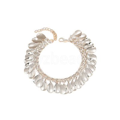 Bohemian Brass Teardrop Tassel Anklets for Women FS-WGD2946-02-1