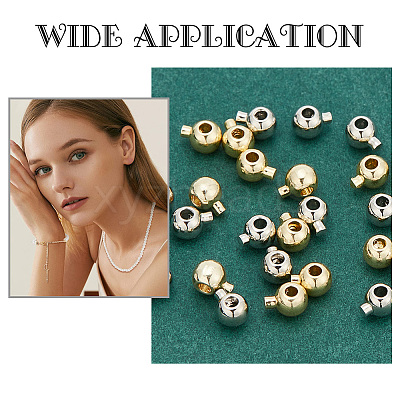40Pcs 2 Colors Brass Crimp Beads KK-AR0003-14-1