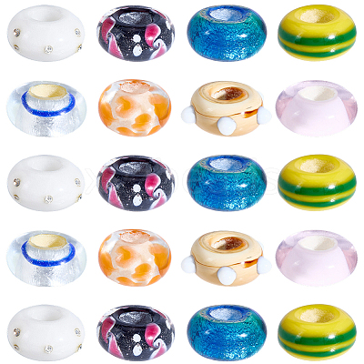 30Pcs Handmade Lampwork European Beads LAMP-SC0001-74-1