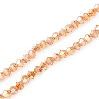 Transparent Electroplate Glass Bead Strands EGLA-YW0001-50C-1