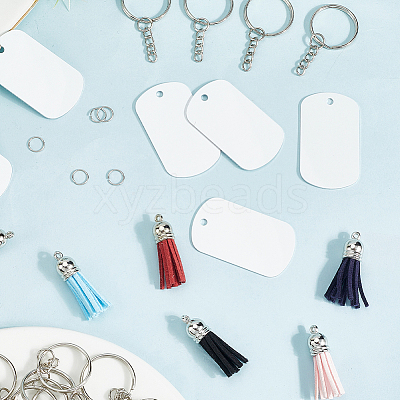 DIY Blank Double-sided Heat Transfer Aluminium Pendant Keychain Making Kits DIY-SP0005-26F-1
