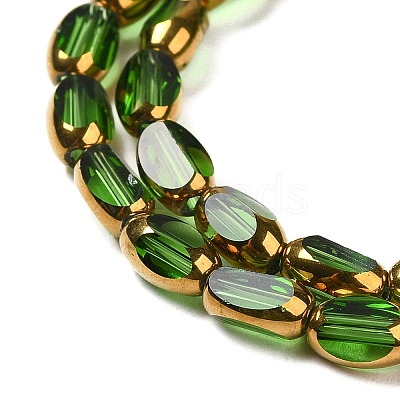 Electroplate Transparent Glass Beads Strands EGLA-Q127-A01-01F-1