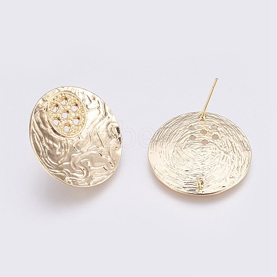 Brass Stud Earrings Settings KK-I622-23G-NF-1