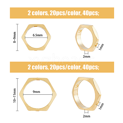 80Pcs 4 Style Brass Bead Frames KK-FH0005-32-1
