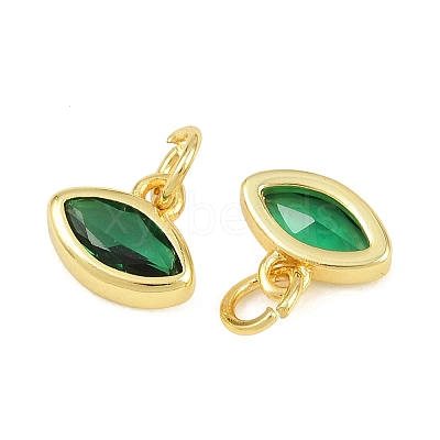 Brass Pave Cubic Zirconia Charms CU-CBA3D67-11G-07-1