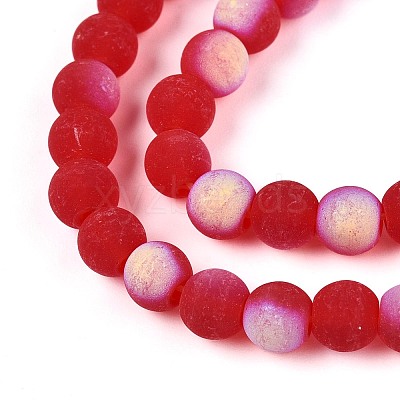 Frosted Transparent Glass Beads Strands LS-GLAA-T032-T6mm-MBB09-1