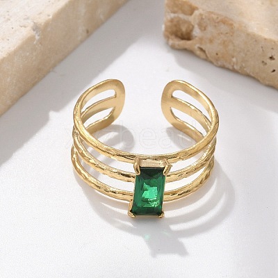 304 Stainless Steel Cuff Rings for Women RJEW-D302-03G-04-1