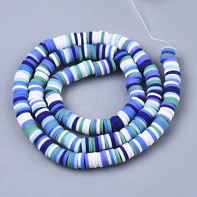Handmade Polymer Clay Beads Strands X-CLAY-R089-6mm-088-1