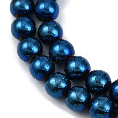 Electroplated Synthetic Magnetic Hematite Beads Strands G-G174-L01-07-1