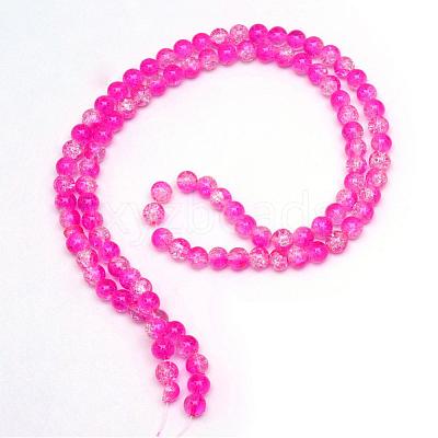 Baking Paint Crackle Glass Bead Strands CCG-S001-6mm-09-1