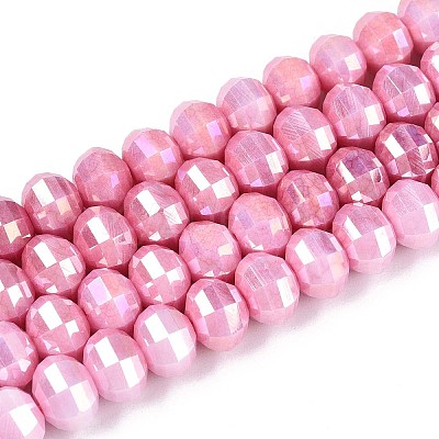 Anti-Tarnish Electroplate Glass Beads Strands GLAA-T025-8mm-19C-1