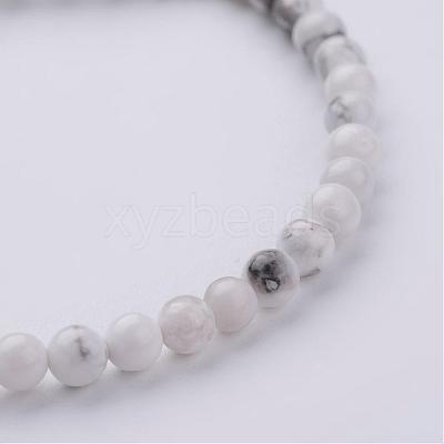 Natural Howlite Beaded Stretch Bracelets BJEW-JB02459-06-1
