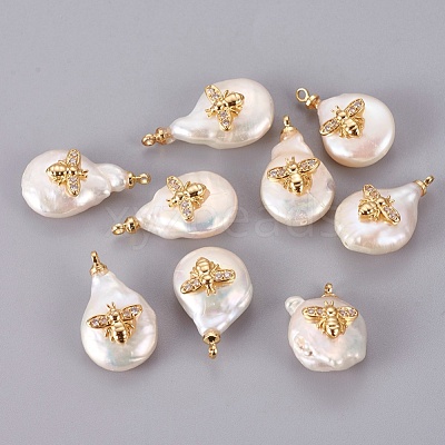 Natural Cultured Freshwater Pearl Pendants PEAR-F008-37G-1