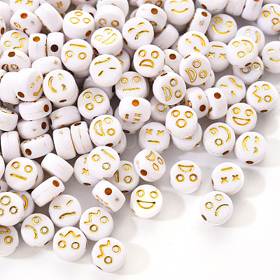 Opaque White Acrylic Beads MACR-YW0001-21A-1