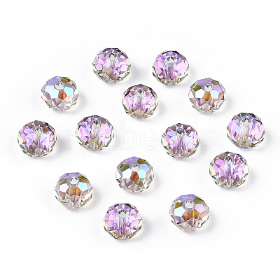 Transparent Electroplate Glass Beads GLAA-L046-02A-1