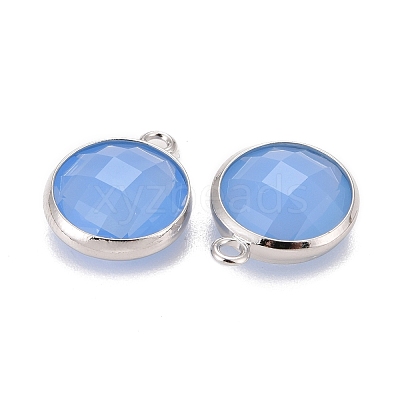 Brass Glass Charms KK-C228-01P-1