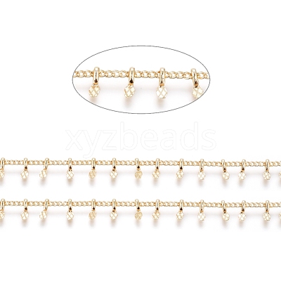 Brass Handmade Curb Chains X-CHC-G006-12G-1