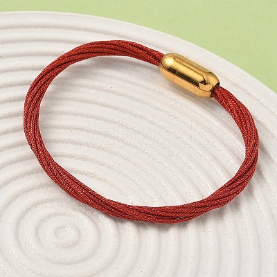 304 Stainless Steel with Polyester Metallic Cord Bracelets for Women BJEW-Z145-01G-30-1