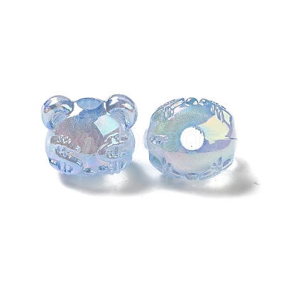 UV Plating Rainbow Iridescent Acrylic Beads PACR-M002-03C-1
