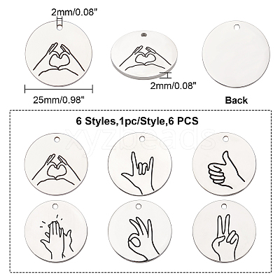 316 Surgical Stainless Steel Pendants STAS-FH0001-30P-1