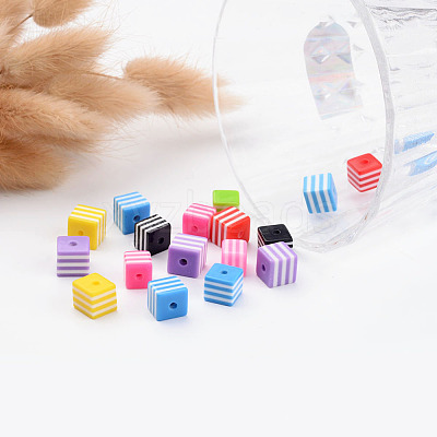 Mixed Cube Resin Beads X-RB106Y-1