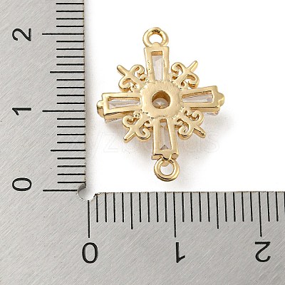 Brass Pave Clear Cubic Zirconia Connector Charms KK-G478-02F-KCG-1