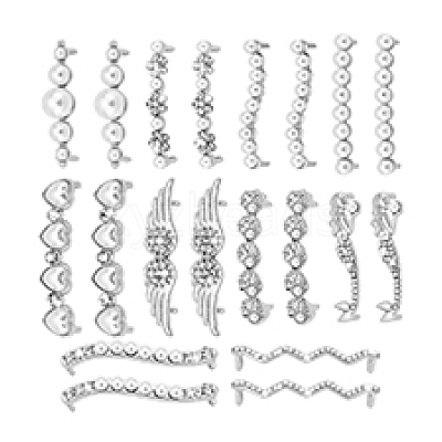 20Pcs 10 Styles Alloy & Crystal Rhinestone & Plastic Pearl Shoe Buckle Clips FIND-PH0024-68P-1