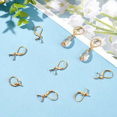 50Pcs 304 Stainless Steel Leverback Earring Findings with Pendant Bails STAS-BBC0001-52G-1
