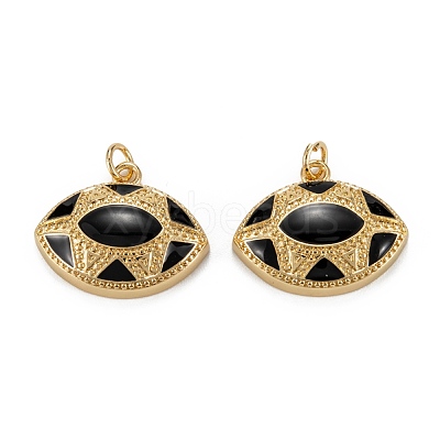 Brass Enamel  Pendants KK-C223-10G-1