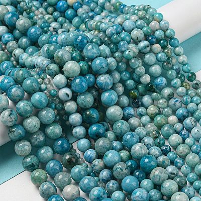 Natural Gemstone Hemimorphite Round Beads Strands G-L145-8mm-01-1