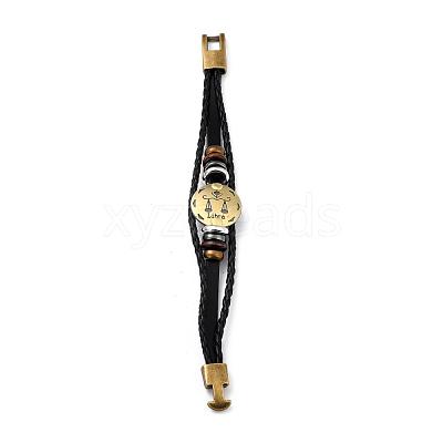 Braided Leather Cord Retro Multi-strand Bracelets BJEW-L616-20I-1