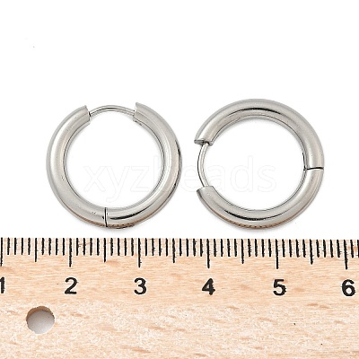 Tarnish Resistant 304 Stainless Steel Huggie Hoop Earrings EJEW-F111-20mm-P-1