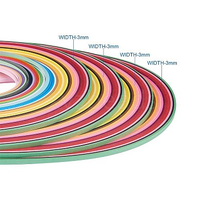 Rectangle 36 Colors Quilling Paper Strips DIY-PH0008-03A-WH-1