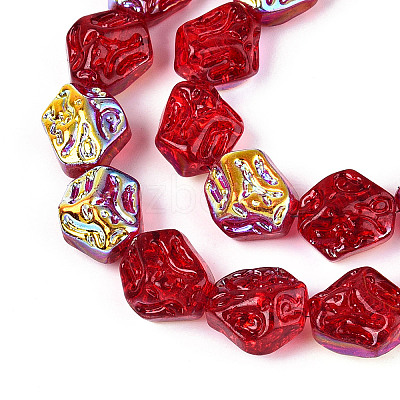 Transparency Electroplate Glass Beads Strands GLAA-T023-41A-02-1