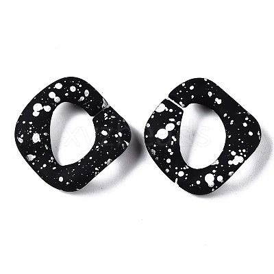 Spray Painted CCB Plastic Linking Rings LS-CCB-Q091-019B-1