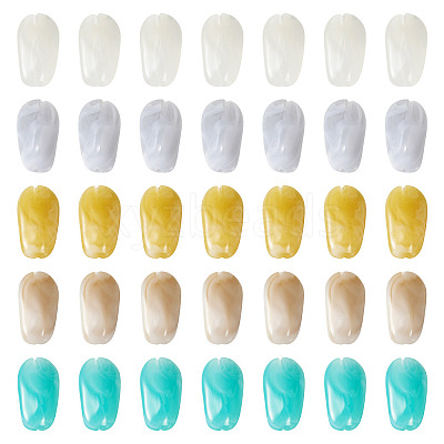 100Pcs 5 Colors Opaque Acrylic Beads OACR-TA0004-98-1