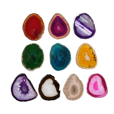 Dyed & Heated Natural Agate Slice Cabochons GG-CBAAF67-01-1