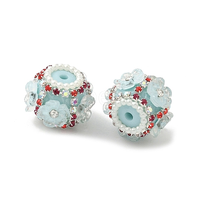 Flower Style Resin Rhinestone Beads CLAY-NH0003-05S-03-1